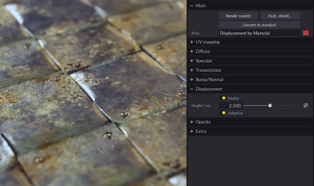 Material displacement