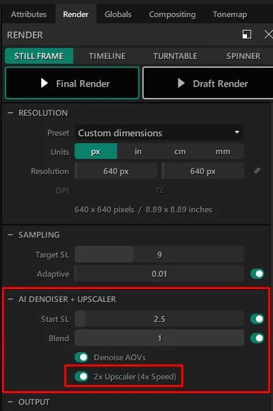 New Denoiser Upscaler UI