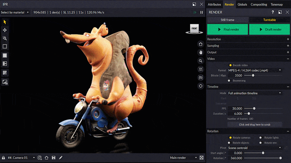 Turntable animations